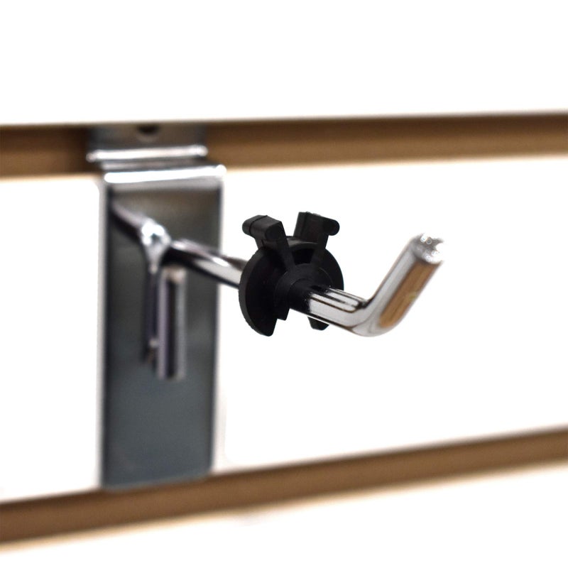 Store Fixtures Direct Black Peg Hook Stoppers, Squeeze & Pinch Inventory Control Clips to Help Keep Merchandise on Hooks, 200 Pack - Image 1